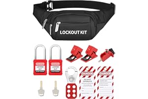 HOLULO Lockout-Tagout-Set, Sicherheits-Sperrset mit 2 Vorhängeschloss, Sperrhaspe,Warnetiketten für elektrische Anlagen Industrie