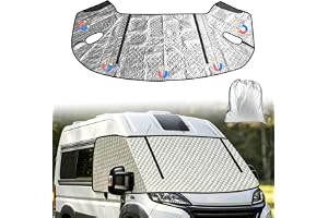 Termiskt vindruteskydd för Fiat Ducato Citroen Relay X250/290, magnetisk husbil framskärm med dubbla blixtlås, externa vattentäta husbilsskärmskydd, vindtäta hela säsongen med bärväska