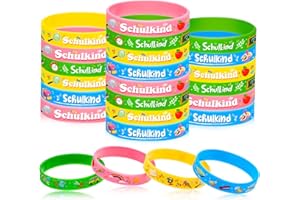 DPKOW Schulanfang Deko für Junge Mädchen Einschulung Armband Schulkind Bracelets ABC 123 Zuckertüten Bücher für Schulkinder Geschenk Schultüte zum Schulanfang/Einschulung Jungen Mädchen,24 Stücke