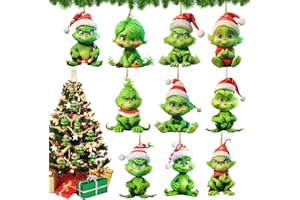 JIEBAO Grinch Navidad Decoracion, G-Rinch Decoracion Navidad, G-rinch Adornos Arbol Navidad, 2024 Divertida Decoración de Navidad, G-Rinch Adornos Navideños Manualidades