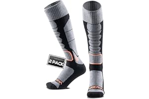 WEIERYA Skisocken,Thermische Gepolsterte Ski Socken für Skifahren,Snowboarden,Outdoor Wintersport für Herren Damen,2/3 Paar