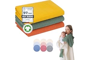 FURORA BABY Flora Furora Muselinas Bebe Algodon 80x80 (Muy Suaves - organico ecologico Gots + Oeko Tex 100 - Barra de Lavado a 60°) Muselinas Bebe Grandes, Gasas Bebe Recién Nacido, Toallas muselinas Mantas
