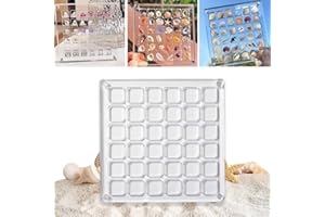 AABDTYYD 2 Pezzi Espositore Magnetico in Acrilico,36 Griglie Mini Scatola Espositiva Trasparente a Conchiglia,Scatola Espositiva per Piccoli Gioielli,Bigiotteria,Conchiglia,Perline,Nail Art