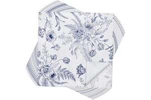 Vivantia 24 Pieces Blue & White Floral Party Napkins Elegant Flower Design 13 x 13 Inch Disposable Paper Napkins for Guests Wedding Birthday Dinner Table Decorations & Chinoiserie Party Supplies