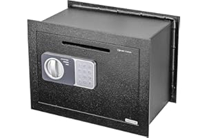 Genie Hand | Coffre-Fort de De Dépôt Mural à Encastrer Électronique avec Code et Clè pour la Maison, B-Class Serrure, Anti-Bounce System et Fente Anti-Pêche