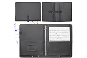 QINYOULHAUSE Cartelle Portaspartiti Porta Spartiti Musicali A4 Musicale di fissaggio Cartella A4 spartiti musicali maniglia e elastico per esibizioni adatta a pianisti cori e musicisti