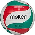 Molten Official Synthetic Leather Volleyball - White/Red/Green, Size 5