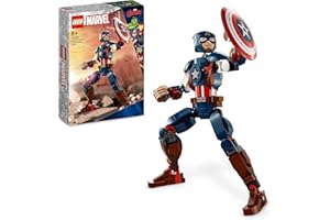 LEGO 76258 Marvel La Figurine de Captain America, avec Bouclier, Collection Avengers, Jouet Super-Héros, Cadeau d'anniversaire pour Enfants, Garçons, Filles Dès 8 Ans