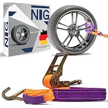 QWORK Lot 4 Sangles Arrimage Voiture 3m 38mm 3 Tonnes – Sangles Serrage Ratchet Orange Pour Transport Auto Moto Solide