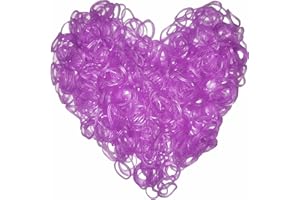 Yowamho 900 gomas elasticas Morado Luminoso con 24 S-clips y 1 ganchillo pequeño, gomas elásticas para pulseras.