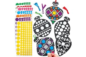 Baker Ross FE988 Kit Decorazione Artigianale Pallina di Natale con Adesivi Puntinati - Confezione da 12, Artigianato Senza Per Bambini Da Decorare E Regalare, Artigianato Festivo, Attività Natalizie