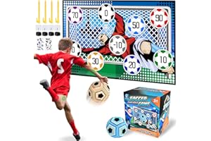 JONRRYIN Fußball Spielset für Kinder 3 4 5 6 7 8, Kinder Fusball Spielzeug für Garten Indoor Outdoor, Fußball-Spielmatte, Fußbälle mit Klettbällen, Fussball Geburtstag Geschenke für Jungen Mädchen