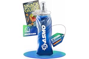 SASMO SPORTS SASMO® Soft Flask bez BPA i ultralekka | SoftFlask – nakładka ochronna i zawór High Flow | składana butelka do biegania, jazdy na rowerze i aktywności na świeżym powietrzu | miękka, składana butelka