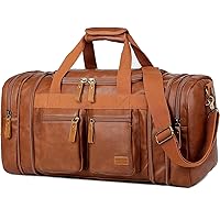 BAOSHA Borsa da viaggio in pelle Duffel Weekender bagaglio a mano sacco a pelo sportivo per uomo e donna HB-21, marrone, Duff