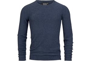 Indicode Herren Loakim Klassischer Strickpullover mit Rundhalsausschnitt | Pullover Herrenpullover Pulli meliert für Männer