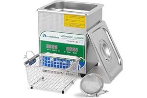 Mxmoonant Nettoyeur à Ultrasons 2L, Contrôle Numérique, Minuterie 0-30min, Chauffages 20~80℃, Aciers Inoxydables, Professionnel 40KHz 60W avec Panier et Boule à Mailles Fines