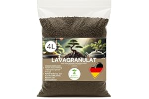 Genki-Bonsai Lavagranulat für Bonsai und andere Pflanzen in verschiedenen Mengen – ideal für Drainage und Substrat (4 ltr.) Körnung: 2-8mm, Farbe: grau-schwarz/braun