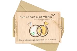 CONTRAXT Tarjeta de Madera para Regalar Dinero en Bodas Regalo Original para Novios Recién Casados Soporte para Fondo de Luna de Miel