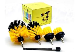 HUAWELL Set di 5 diverse dimensioni per pulizia di fissaggio per trapano spazzola con 15,2 cm di estensione Power scrubber/scopino/bagno doccia Cleaner/Grout Cleaner/scrub Brush/vasca e Floor scrubber