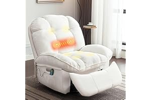 LONXIU Relaxsessel Elektrisch, Massagesessel Mit Ladeanschluss und Heizung, Fernsehsessel Elektrisch Verstellbar Für Wohnzimmer, Rückenlehne & Beinstütze Getrennt Verstellbar (Weiß)