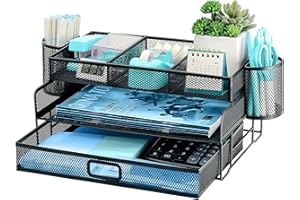 TSDRBWO 3 Niveles a4 Organizador Escritorio Papeles, Bandejas Oficina Apilables en Malla Metalicas, Organizador de Archivos, Bandeja Escritorio Organizadors para Oficina Hogar