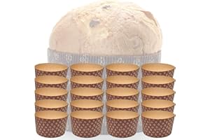 FAH FAMILY AT HOME FAH - Moule à panettone de haute qualité de 1 kg (20 pièces) - Panettone professionnel en papier ondulé pur cellulose au micro-onde, résistant à la chaleur 220 °C