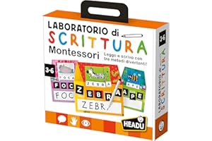 HEADU - Laboratorio di Scrittura Montessori - Leggo e Scrivo con 3 Metodi Divertenti | Giochi Educativi 3 4 5 6 Anni, Gioco Montessori per Imparare a Leggere e Scrivere, Regalo Bambina Regalo Bambino