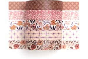 Songdao 5 rollos Textura Washi Tape Set, Cinta Adhesivo Decorativo Obra de Patrón básico Masking Tapes para Artes, Bullet Journal, Scrapbooking, Bricolaje (style 8)