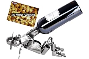 BRUBAKER - Porte-Bouteille de vin - Cowboy assoiffé - Sculpture en Métal - Carte de voeux INCL. - Idée Cadeau Originale