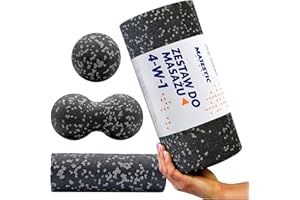 ‎MAJESTIC SPORT Majestic Sport TENSO 4w1 Zestaw EPP do masażu 4w1 Roller, Wałek, Piłka, Duoball