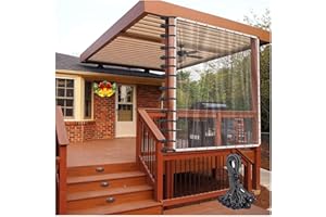 Aoisavch Rideau Balcon Exterieur Coupe Vent pour terrasse, Rideaux de pergola de 0,3 mm d'épaisseur avec œillets, Panneau de bâche Transparent de 400 g/m², 60 Tailles