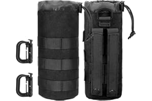 EEEKit Pochette Molle pour Bouteille, 2PCS Porte-Gourde Tactique avec 2 Anneaux D, Sac Hydratation pour Randonnée Camping Sac à Dos