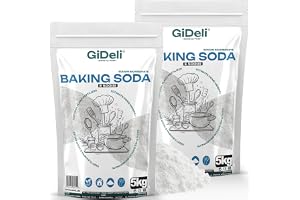 GiDeli Bikarbonat 2 x 5 kg - Rent Natriumbikarbonat, Livsmedelskvalitet | Utan tillsatser, för matlagning, bakning, tvätt och städning, mångsidig användning i hemmet, pulver