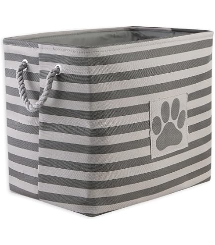 Bone Dry Pet Storage Bin - Medium Rectangle Lattice Paw Print Design, Nautical Blue, 16x10x12 Inches - View #11