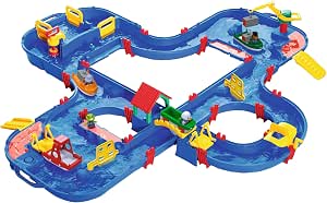 Circuit D'Eau Aquaplay Mountain Lake - Jeu Extérieur Enfant Avec 2 Bateaux Et 3 Figurines