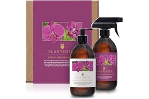 Plantsmith Orchid Feed & Mist Care Gift Set for Indoor Potted Orchid Plants & Flowers, Premium Luxury Collection in Gift Box