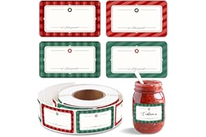 Biroyal 500 etichette autoadesive per marmellate, 50 x 30 mm, per scrivere, riutilizzabili, per bicchieri, barattoli di spezie, barattoli di marmellata