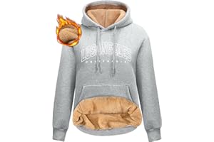 Nadeer Damska bluza z kapturem Oversize bluza polarowa zimowa z kieszenią Los Angeles Pulower