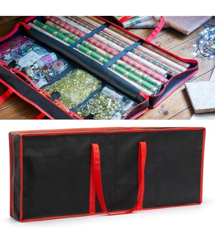 Organizer Per Carta Regalo Portatile - Borsa 100x35x15cm In Oxford 600D, 24 Rotoli, Con Manici - Foto 12