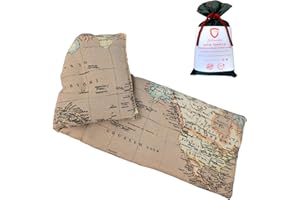 GZCOMMODITIES Saco Semillas Microondas Cervical Térmico de Semillas y Lavanda - 47x15cm - Bolsa Cojín con Aroma Calor y Frío Multiusos Saquito Pies Calienta Camas y Lumbar (Mapa Marrón)