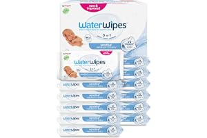 WaterWipes Sensitive+ Newborn & Baby Wipes, 12 Packs, 720 Total Wipes, 99.9% Water, Fragrance Free & Alcohol Free