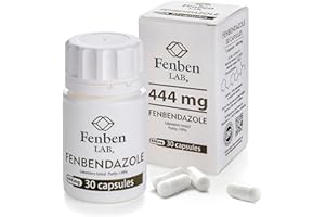 Fenbendazole 444mg, Purity >99%, by Fenben Lab, Certified Third-Party Laboratory Tested, Analysis Report Included, 30 capsules