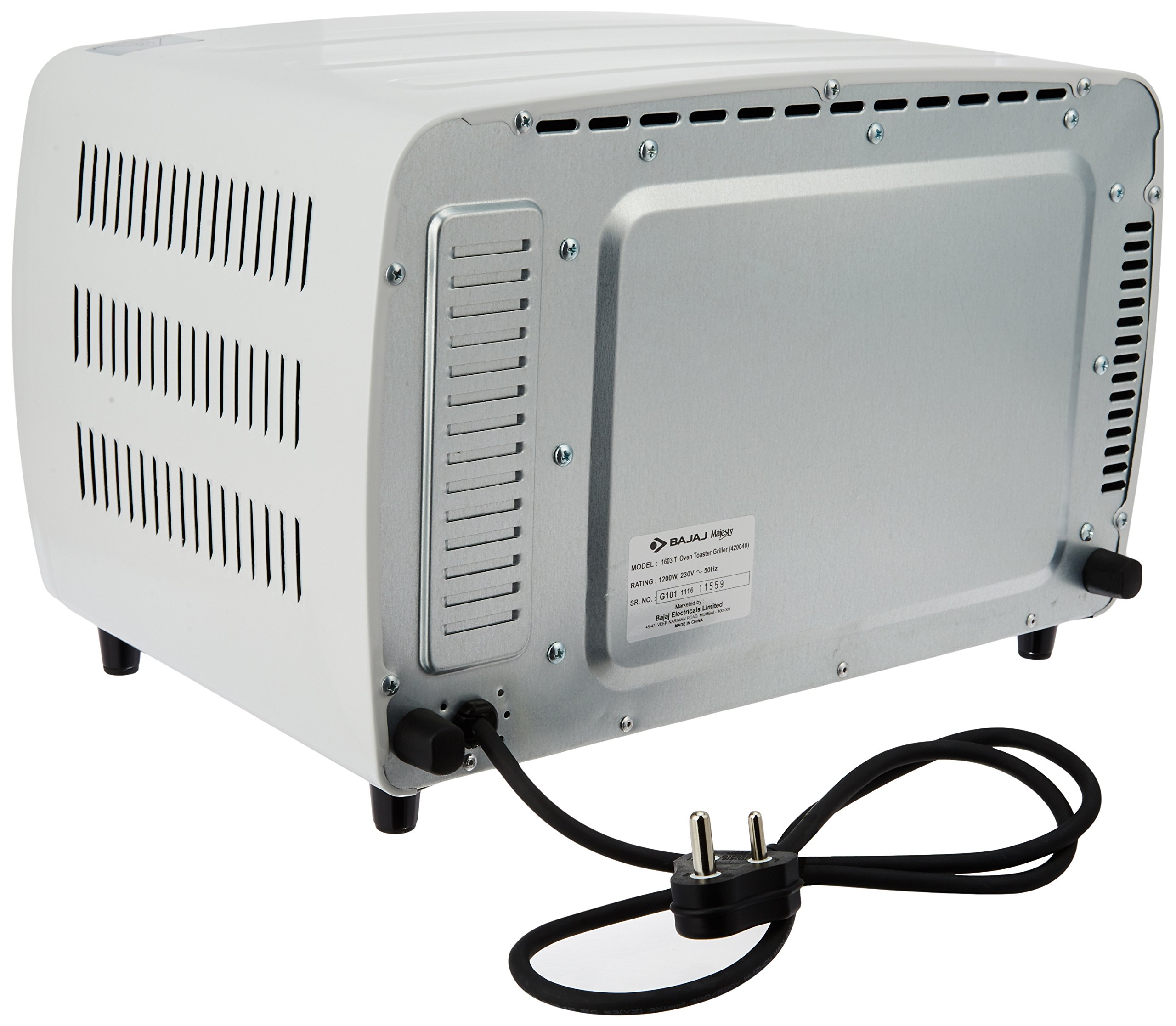 Bajaj 1603T Oven Toaster Grill (Otg) With Baking & Grilling Accessories, Oven For Kitchen With Transparent Glass Door, 2 Year Warranty, White, 1200 Watts, 16 liter - Image 4