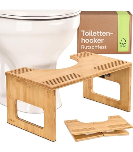 Rouzin Toilettenhocker Aus Holz - Ergonomischer WC-Hocker Für Bessere Verdauung