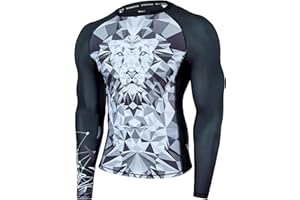 HUGE SPORTS Wildling Series Rash Vest Men- Long Sleeve Rash Guard Quick Drying Swimming Top Shirts for Surfing BJJ Jiu Jitsu MMA