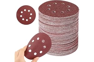 Disques de Ponçage 125mm, KEEHOM 60PCS abrasives 8 trous, disques abrasifs pour ponceuses excentriques, 10*P40, 10*P60, 10*P80, 10*P180, 10*P240, 10*P320
