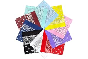 ZENO 10-pack Bandana i blandade färger - 100% bomull & naturliga fibrer - Polyesterfri halsduk - Premiumkvalitet - Mjuk, hållbar och maskintvättbar - Bandana för män - Unisex och barn