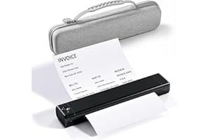 COLORWING Stampante Portatile A4 e Custodia, supporta carta termica, con Bluetooth, per viaggi e tatuaggi, senza fili, per ufficio mobile