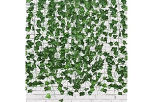 RECUTMS Artificial Ivy Fake Vines 12 Pack 86 FT Leaf Wall Faux Vine Leaves Plants Greenery Garland Hanging Plant for Room Garden Office Wedding Decor