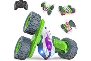 VRXEQI Coche Teledirigido Niños 3 4 5 6 7 8 9 Juguetes Años, 4x4 Coche Radiocontrol Rotación 360° 2.4Ghz Coche RC con Batería Recargable/Luces, Coches Juegos Regalos Navidad Cumpleaños para Niños Niñas